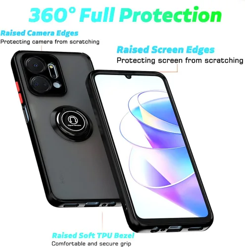 Vista 3 de QUIETIP Funda compatible con Xiaomi Redmi Note 12S con protector de pantalla, TPU + policarbonato duro a prueba de golpes, anillo magnético