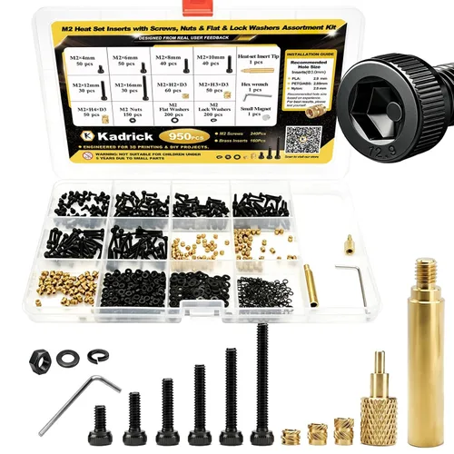 Vista 11 de 300 piezas de inserciones roscadas M2 M2.5 para plástico con puntas de ajuste térmico, kit de inserciones de ajuste térmico M2 y M2.5, inserciones