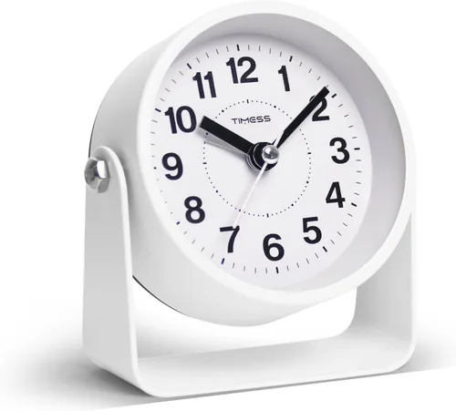 Vista 10 de TIMESS - Reloj despertador analógico con repetición y luz, silencioso sin tictac, color negro