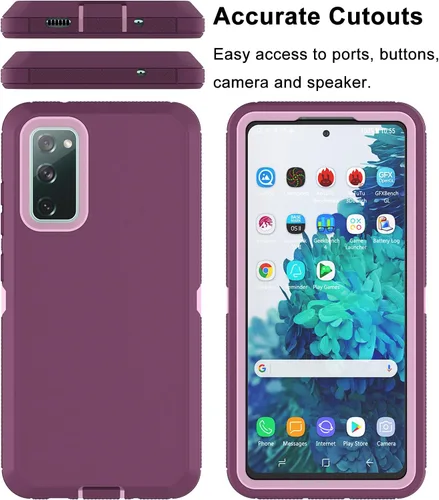 Vista 3 de Funda para Samsung Galaxy S20 FE 5G, resistente a prueba de golpes, funda protectora de plástico duro + carcasa híbrida de silicona de doble capa