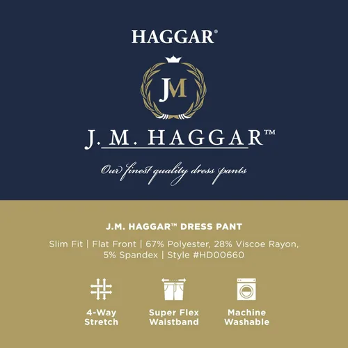 Vista 5 de Haggar Pantalón de vestir elástico en 4 direcciones para hombre