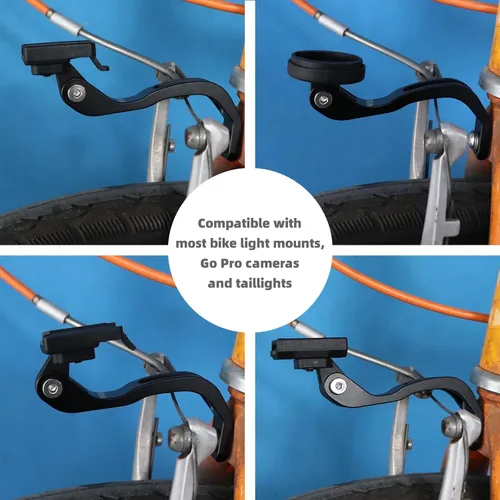 Vista 7 de Soporte de montaje de luz de bicicleta delantera para bicicletas de carretera Compatible con bicicletas plegables, pieza de ciclismo de carretera
