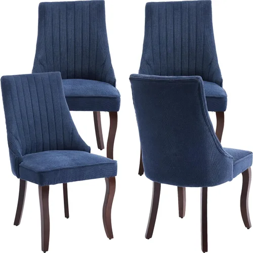 Vista 36 de Juego de 2 sillas de comedor modernas de mediados de siglo, tapizadas de tela beige, sillas de cocina y comedor, sillas de cocina con patas