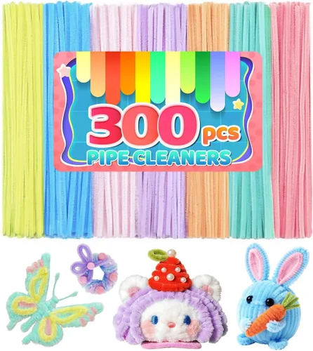 Vista 14 de IOOLEEM Limpiadores de tubería negros, tallos de chenilla para manualidades DIY y decoraciones de fiesta, suministros para arte y manualidades.