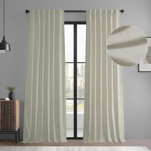Vista 15 de HPD Half Price Drapes Cortinas Básicas de Terciopelo Deluxe para Oscurecer Habitaciones con Bolsillo para Varilla - Juego de 2 Paneles - Cortinas