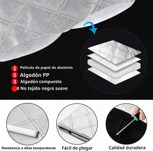 Vista 6 de Gintenco - Protector contra nieve y hielo para parabrisas de automóvil, con bordes magnéticos, 4 capas de grosor, con cubiertas de espejos