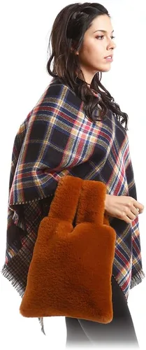 Vista 6 de Bolso de mano de moda de muñeca holgada con correa de piel sintética suave