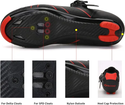 Vista 5 de Zapatos de ciclismo unisex compatibles con Pelaton Indoor Road Bike Zapatos de equitación para hombres y mujeres Delta Cleats Clip Outdoor Pedal
