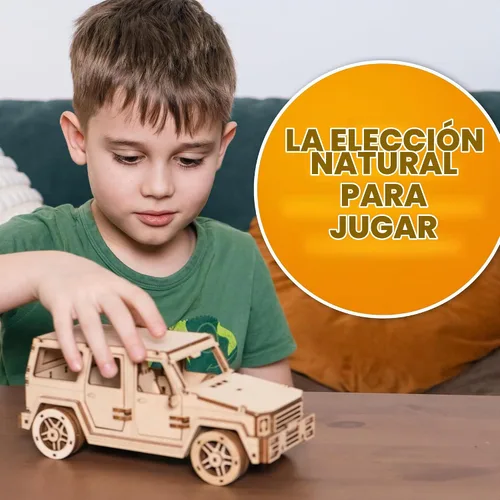 Vista 7 de CG GAMES - Rompecabezas de madera 3D, kit de modelo de automóvil RoverPlex F9 Jeep. Kit de bricolaje de vehículos de autoconstrucción, modelos