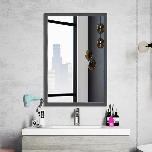 Vista 11 de BOMINICA Espejo de Pared Rectangular Enmarcado Decorativo 12" x 16" para Baño, Sala de Estar, Tocador, Negro