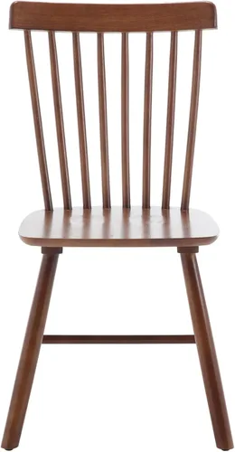 Vista 4 de Kmax Juego de 4 sillas de comedor vintage, sillas Windsor con patas de madera maciza, estilo campestre, nogal Nuez