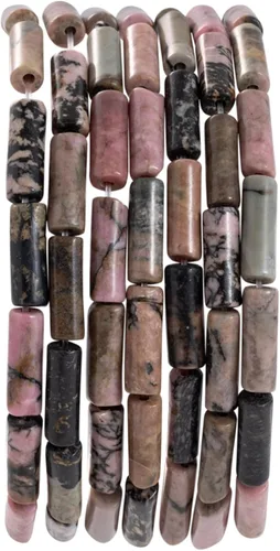 Vista 24 de Cuentas de tubo rectangular de jade africano natural, 0.157 x 0.512 in, 15.0 in/str sueltas semi piedras preciosas para hacer pulseras, collares