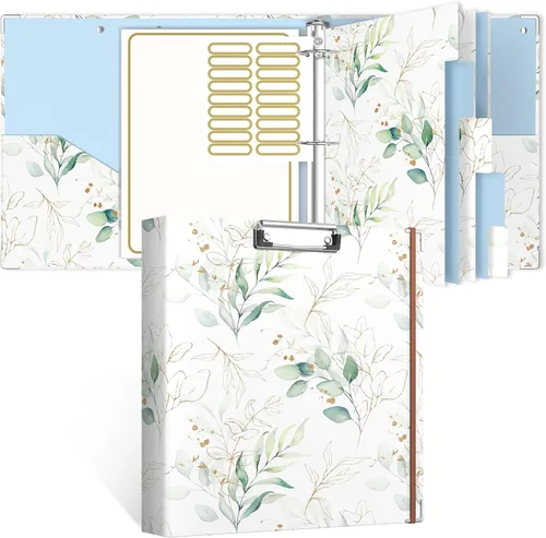 Vista 27 de Rouidr Carpeta de 3 anillos con portapapeles, 1 pulgada, 8.5 x 11 pulgadas, tamaño carta, carpetas organizadoras con pestañas divisorias y fundas
