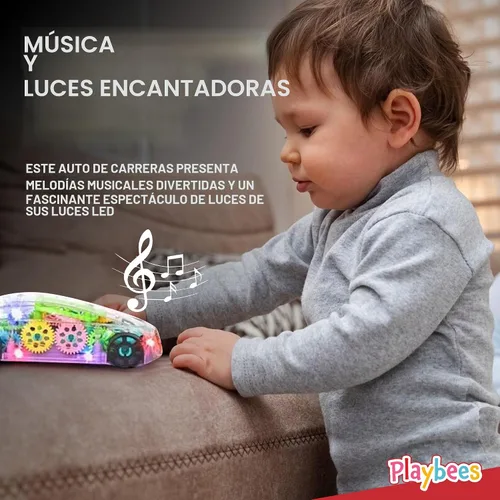 Vista 6 de Playbees Juguete de coche transparente iluminado, juguetes para niños autistas de 3 a 5 años, juguete sensorial para niños con autismo, juguetes
