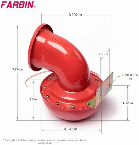 Vista 6 de FARBIN Bocina de aire eléctrica con sonido de toro fuerte de 12 V