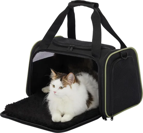 Vista 8 de PETSFIT Transportador de mascotas aprobado por aerolíneas con alfombrilla extensible, transportador de perros para perros pequeños, aprobado por