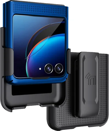 Vista 15 de Combo de funda para Motorola RAZR Plus 2023 Funda de teléfono con clip para cinturón - Negro