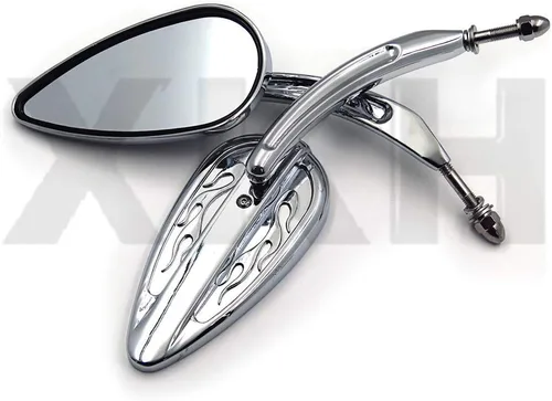 Vista 4 de XKMT-Par de espejos cromados para Harley 82-18 Street Bob Fat Bob