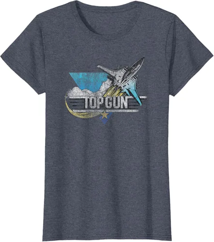 Vista 17 de Top Gun Illustrated F-14 Triangle Art Camiseta, Azul / Patchwork, S Azul Marino