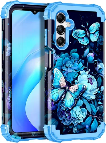 Vista 56 de Miqala Funda para Galaxy A14 5G, que brilla en la oscuridad, tres capas, resistente, a prueba de golpes, protección completa, parachoques
