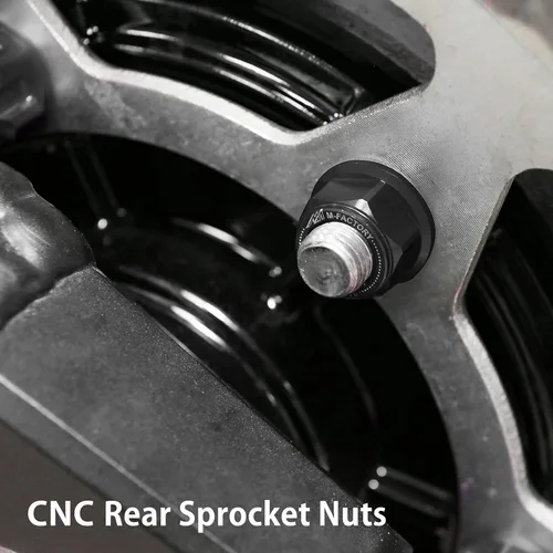 Vista 6 de MC MOTOPARTS Tuercas de piñón trasero de carreras CNC negras compatibles con GSX-R 750 GSXR1000 GSF1200 SV650 Vstrom 650 TL1000R