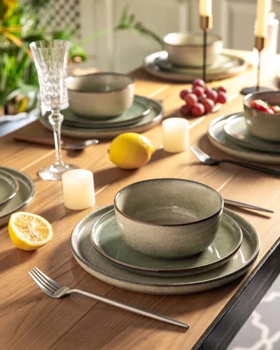 Vista 4 de AmorArc Juego de 6 cuencos de cereales para cocina, cuencos de sopa de cerámica de 26 onzas para sopa de cereales, cuencos de cocina modernos