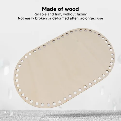 Vista 4 de Zerodis Base de cesta de madera, 3 piezas ovaladas de base de madera moldeadora redonda para tejer, suministros de ganchillo para hacer manualidades