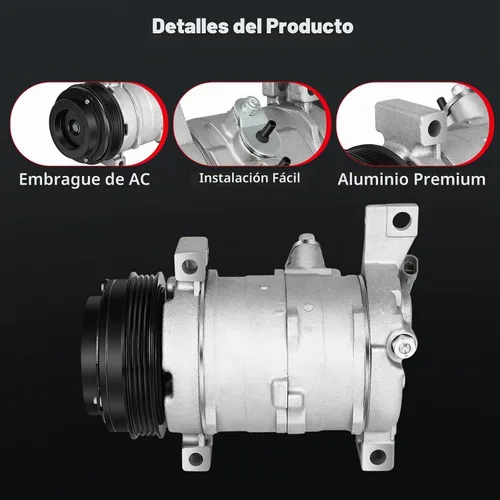 Vista 3 de Compresor de aire acondicionado cciyu para Chevrolet Colorado Avalanche para GMC Canyon 5.3L 2009-2013 compresor de CA con embrague