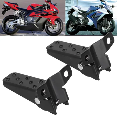 Vista 6 de Universal Retro Motocicleta Plegable Piernas, Pasajero de Acero Reposapiés para Motocicleta ATV Scooter