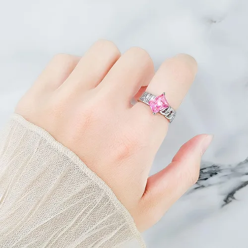 Vista 32 de Anillo de plata 925, anillos de plata ajustables para mujer, anillos de pulgar abiertos, anillos de circonio, anillos ajustables, anillos abiertos