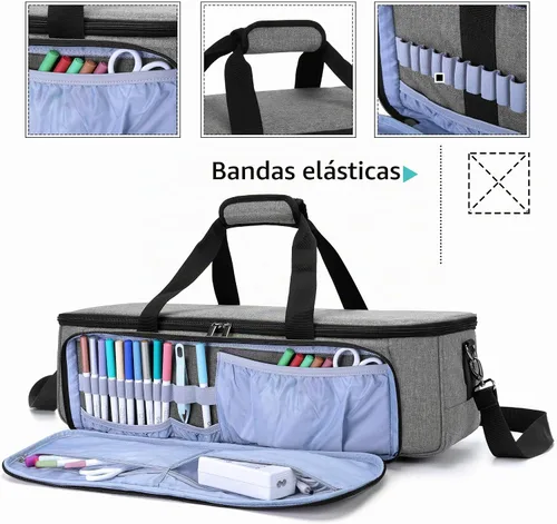 Vista 3 de LUXJA Bolsa de transporte para máquinas troqueladoras Cricut y suministros Gris