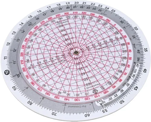 Vista 6 de E6B Circular Flight Computer Slide Rule, For Student Pilot-Flight Training Performs Wind Correction And True‑heading Navigation-calculations