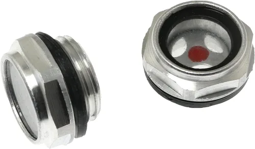 Vista 2 de RLECS 4 piezas de vidrio de vista para compresor de aire, tanque de bomba de caja de cambios (1/2 pulgada NPT), aleación de aluminio hexagonal