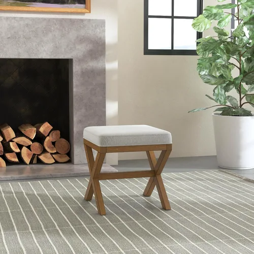 Vista 14 de Hillsdale Somerset - Taburete de madera sin respaldo para sala de maquillaje o baño, color madera oscura