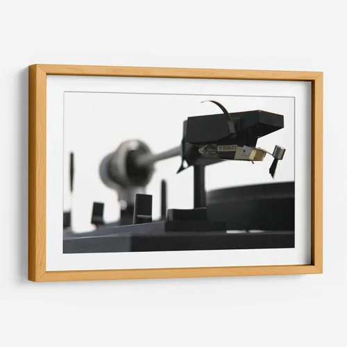 Vista 5 de Canvas Lab Turntable I by Renee W. Stramel 11 x 7 in Fine Art Framed Print, Frame Color: Black, With Mat Architecture, Black and White