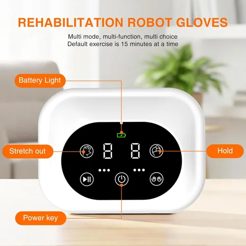 Vista 8 de Equipo de rehabilitación de manos, Guantes de terapia para dispositivo de recuperación de mano de accidente cerebrovascular, Guante