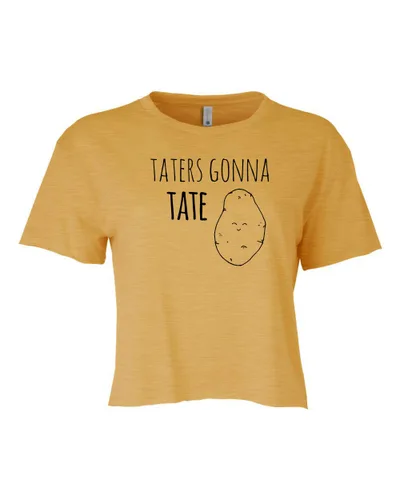 Vista 9 de I Walk The Lime, Cute Women's Screen Printed Crop Tee, Shirts With Sayings, Heather Gray or Gold (S, Heather Gray)