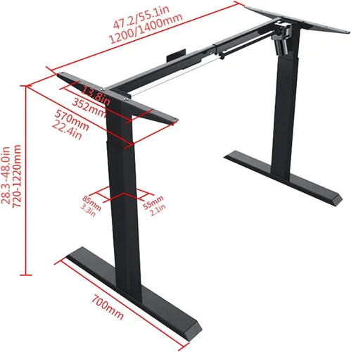 Vista 3 de Escritorio eléctrico para PC, escritorio elevador de pie, estación de trabajo de oficina inteligente, simple y moderno, escritorio para computadora