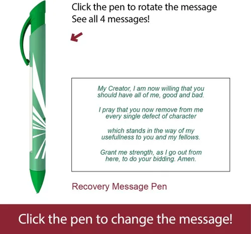 Vista 3 de Greeting Pen Bolígrafos de recuperación - 3er paso/7º paso/Happy Joyous Free Pen Trio - Juego de 6 bolígrafos giratorios (36077) - Regalo alentador