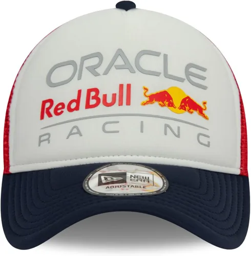 Vista 2 de New Era Men's 9Forty Trucker Baseball Cap Hat Colour Block Red Bull F1 White, WHITE, osz