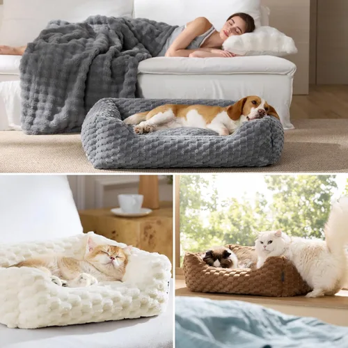 Vista 8 de Bedsure Linda cama lavable y esponjosa para gatos y gatitos de interior, 20 Gris