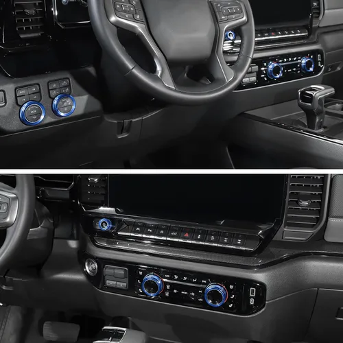 Vista 7 de CheroCar Kit de moldura de perilla de control para Chevy Silverado GMC Sierra1500 LT y superiores 2022-2025, para 2024-2025 2500HD/3500HD LT