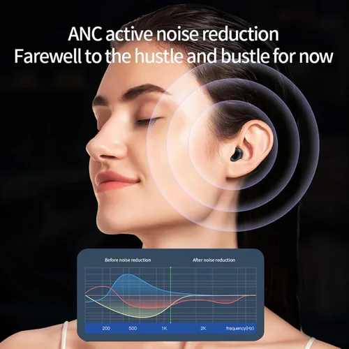 Vista 5 de Pantalla táctil invisible pequeños mini auriculares inalámbricos Bluetooth 5.4 discretos auriculares ocultos para el trabajo, auriculares