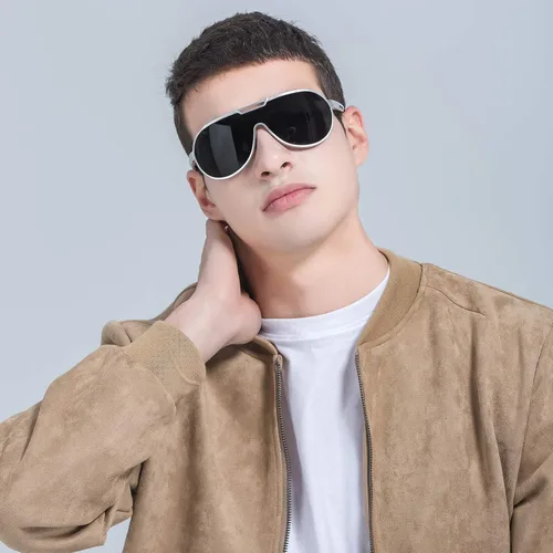 Vista 3 de PANNER Gafas de sol retro de gran tamaño para hombre Al-Mg marco de metal ultraligero