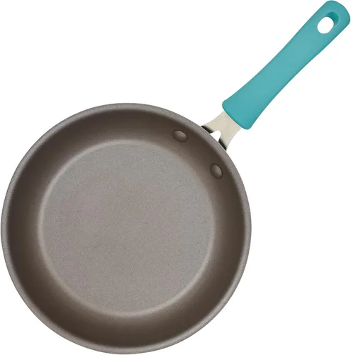 Vista 10 de Rachael Ray Cook + Create - Juego de sartenes antiadherentes, 9.5 pulgadas y 11.75 pulgadas, color azul agave