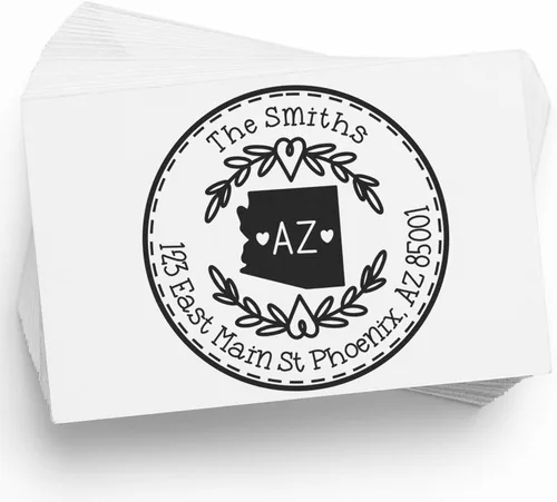 Vista 67 de Alabama State Wreath - Sello de sello de dirección personalizado para invitaciones de fiesta, tarjetas de vacaciones y decoración del hogar Sello