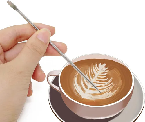 Vista 6 de Honbay 4 Uds acero inoxidable café Latte Art Bolígrafos herramienta para para capuchino Latte Espresso Decorar