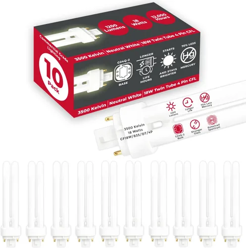 Vista 43 de GoodBulb Bombillas CFL de 13 W, base GX23 de 2 pines, 2700 K, blanco suave, 13 W, alto rendimiento, 800 lúmenes, bombillas fluorescentes compactas