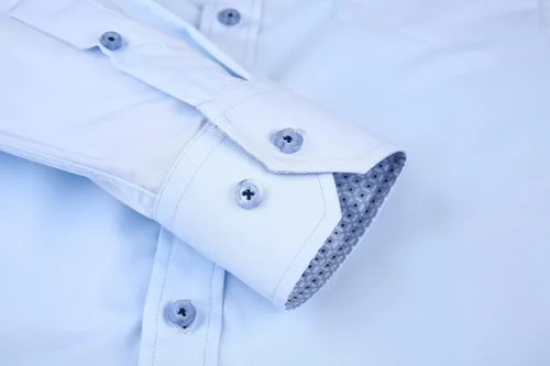 Vista 4 de Alex Vando - Camisa de vestir de bambú para hombre, elástica, de ajuste regular y libre de arrugas