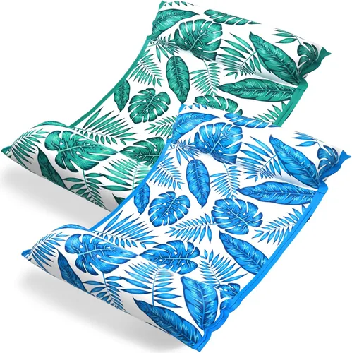 Vista 8 de Jasonwell Water Hammock Pool Floats - Fabric Inflatable Pool Hammock Float Floaties 4 in 1 (Saddle Lounge Chair Drifter) Lake Beach Floating Azul
